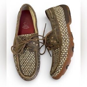 Twisted X Women's Boat Shoe Driving Multi browns 8.5